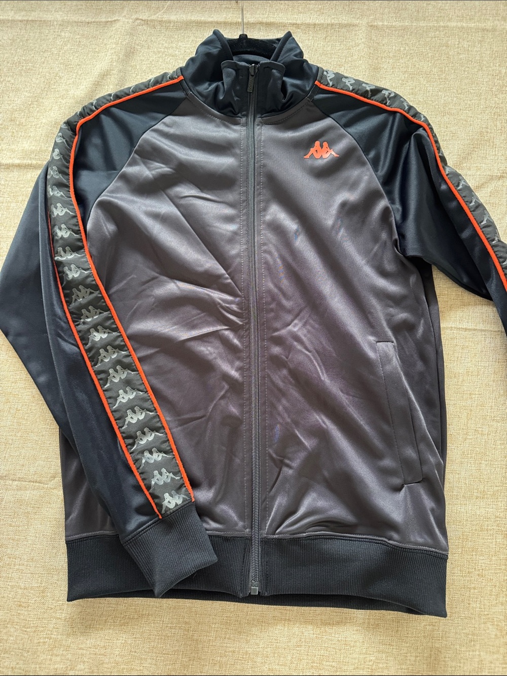 Kappa Black Track Jacket with Orange Accent Never worn. Brand new